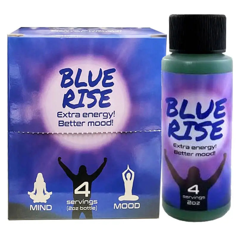 2oz Blue Rise Extra Energy Original Red Dawn Formula Full Box 12 Bottles - Dietary Supplement