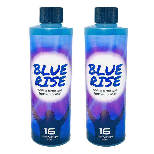 8oz Blue Rise Extra Mood Energy Red Dawn Formula Party Drink 16 Serv 2 Bottle - Dietary Supplement