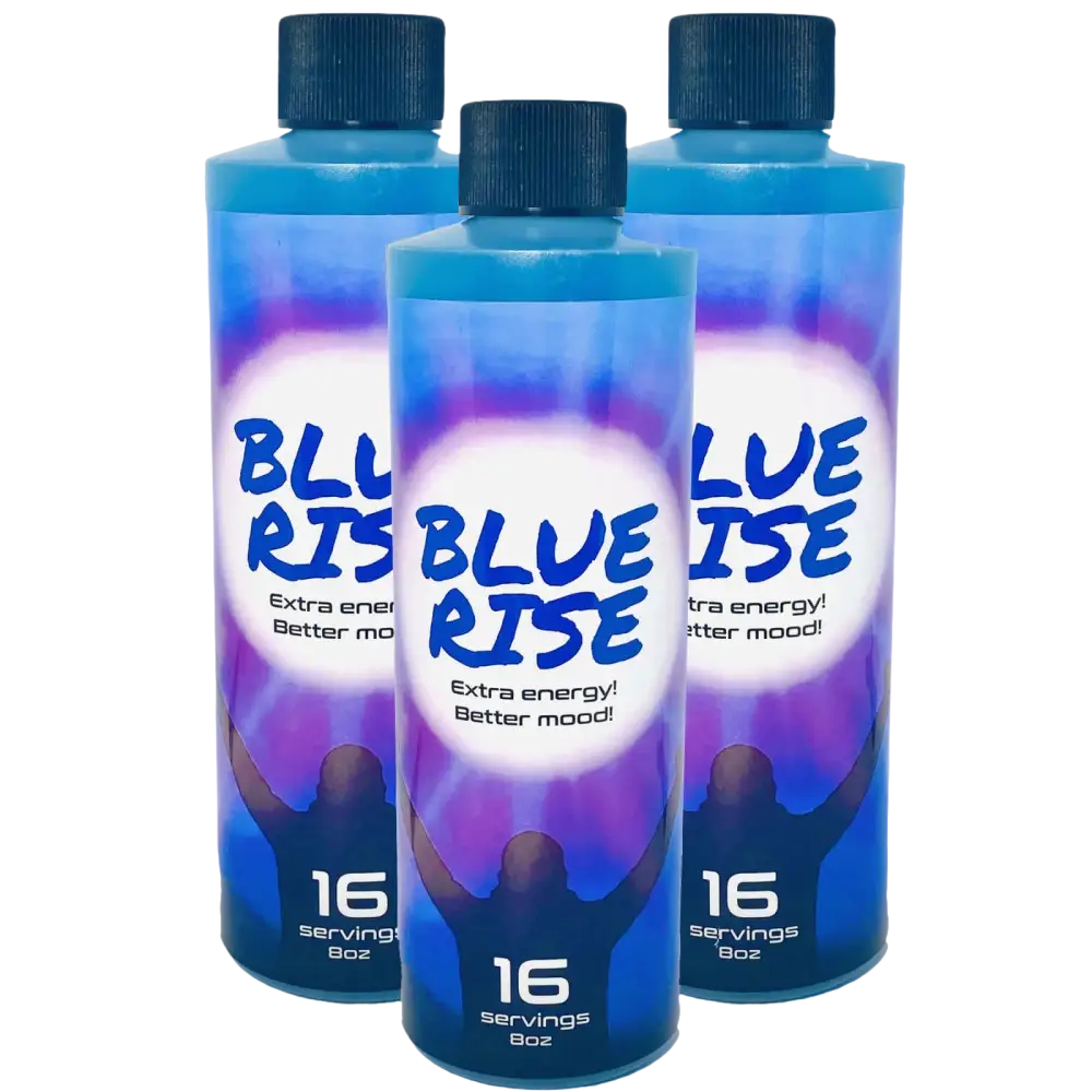 8oz Blue Rise Extra Mood Energy Red Dawn Formula Party Drink 16 Serv 2 Bottle - Dietary Supplement