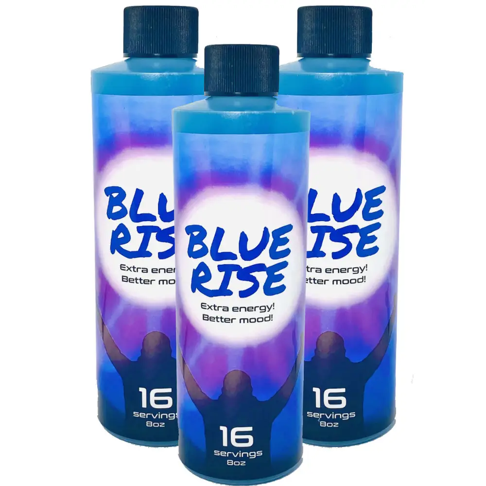 8oz Blue Rise Red Dawn Formula Party Drink Liquid Blue 16 Serving 3 BOTTLES - Dietary Supplement