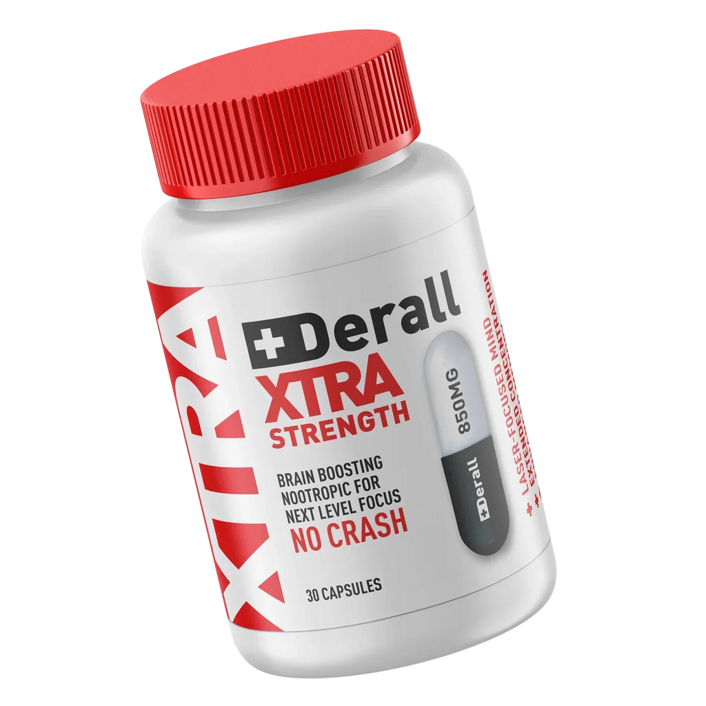 Derall Xtra Strength Brain Boosting NooTropics Next Level Focus 30 Count NO CRASH