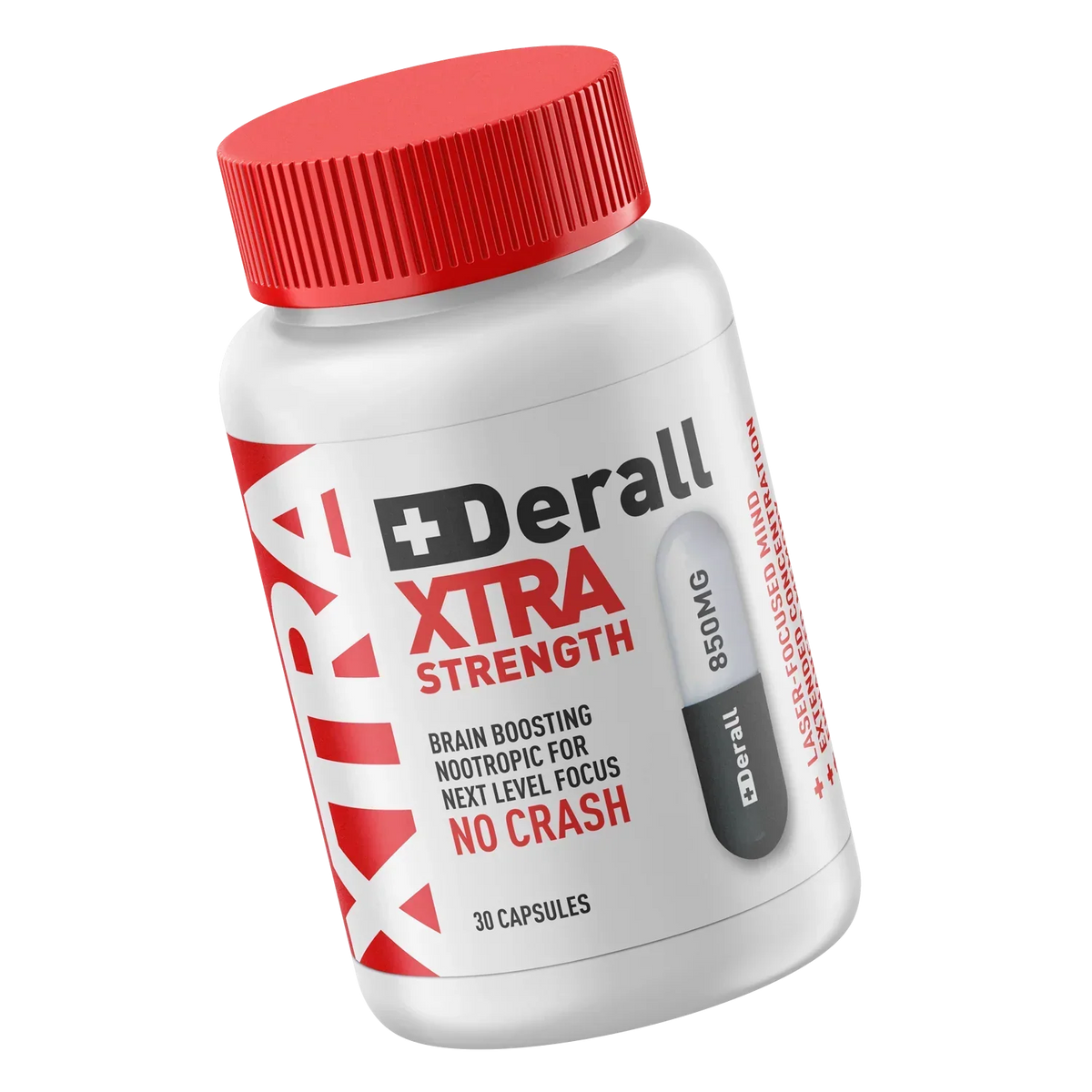 Derall Xtra Strength Brain Boosting NooTropics Next Level Focus 30 Count NO CRASH