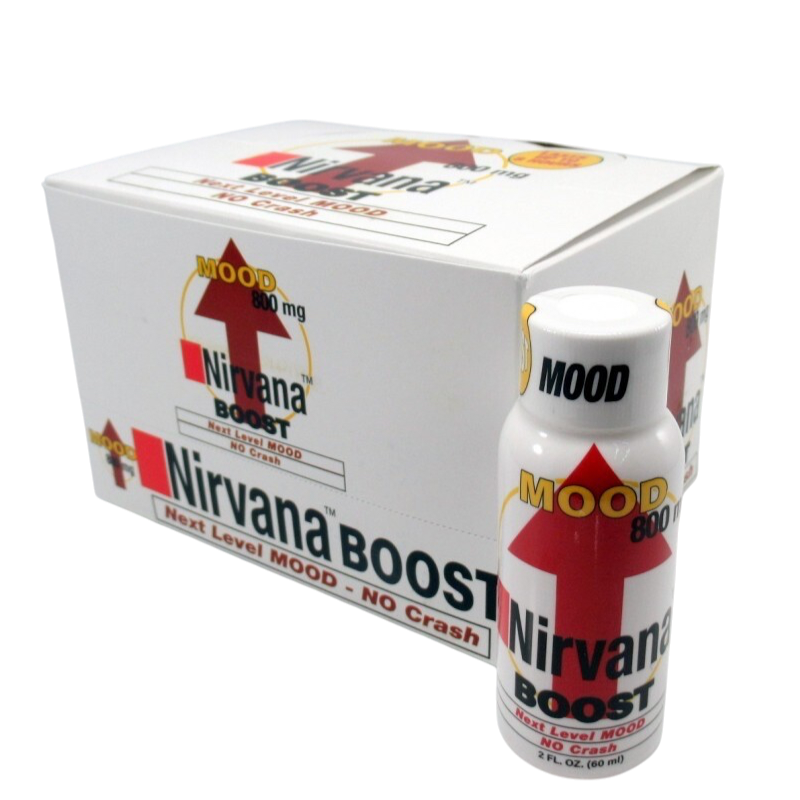 Nirvana Boost Mood Shot 2oz (800mg) – 6 Bottle Pack | Liquid Dietary Supplement