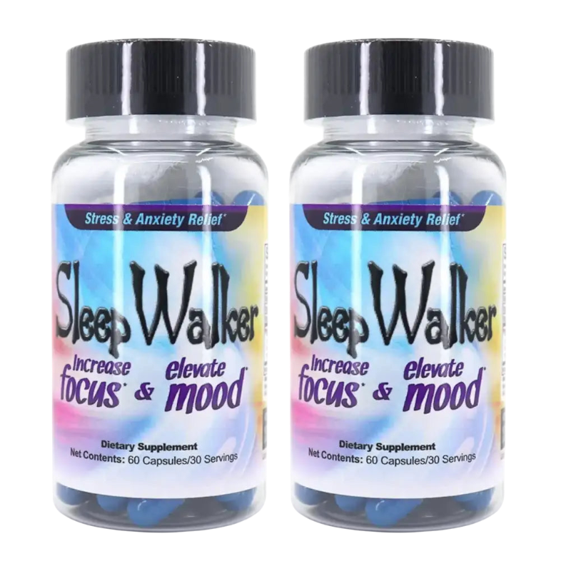 Sleep Walker Focus & Mood Support Supplement – 120 Capsules (2 Bottles)