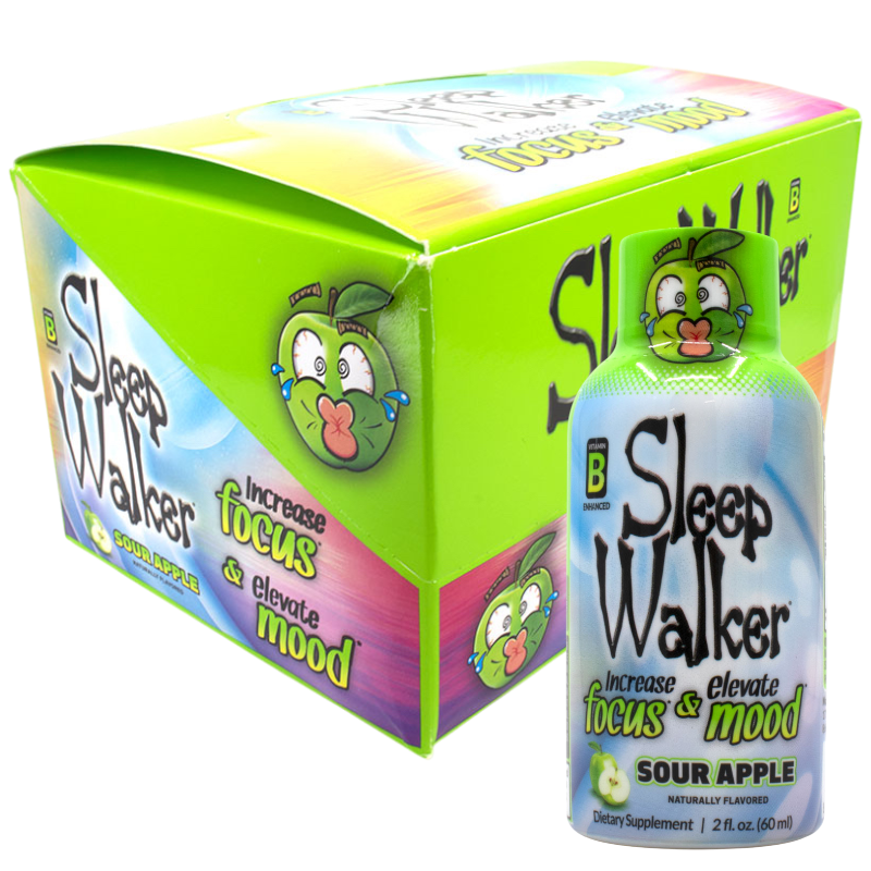 Sleep Walker Sour Apple Focus & Mood Shot 2 fl oz (12 Bottles Full Box)