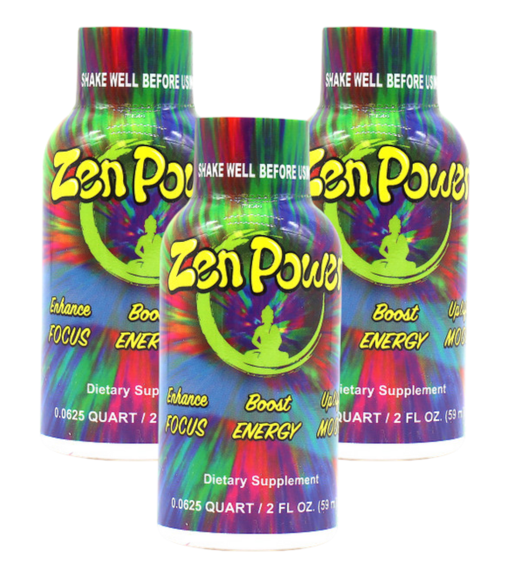 Zen Power Shots 2oz for Mood & Energy Enhancer 3 Pack