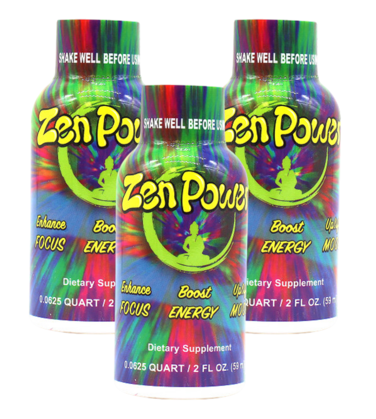 Zen Power Shots 2oz for Mood & Energy Enhancer 3 Pack