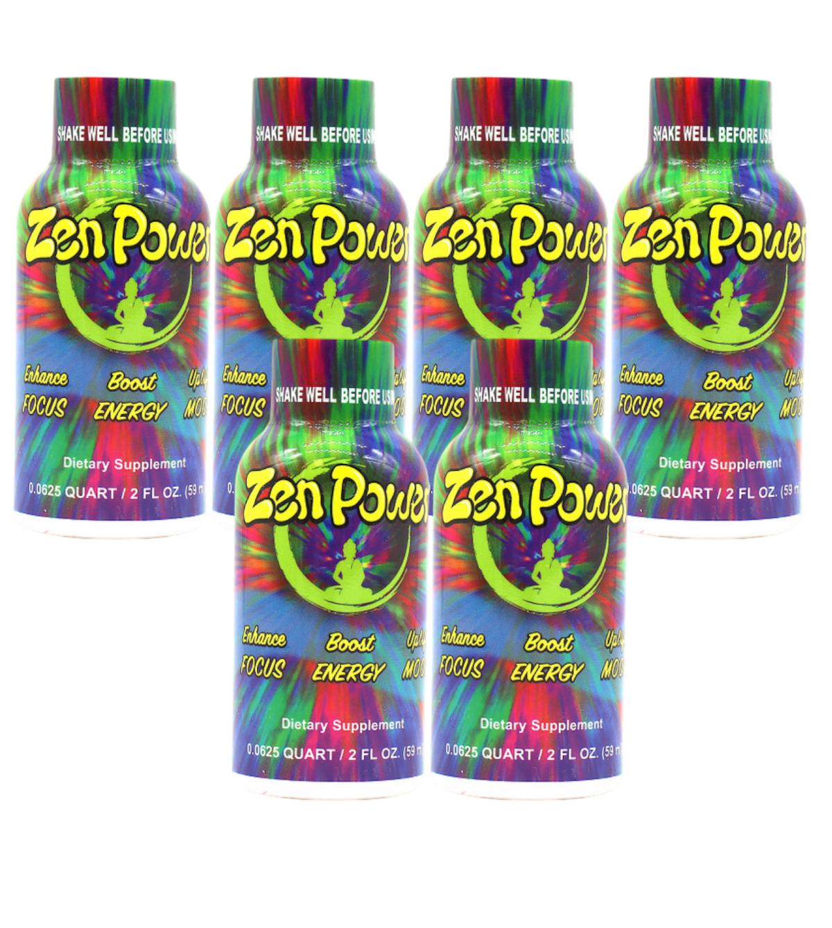 Zen Power Shots 2oz 6 Packs for Mood & Energy Enhancer
