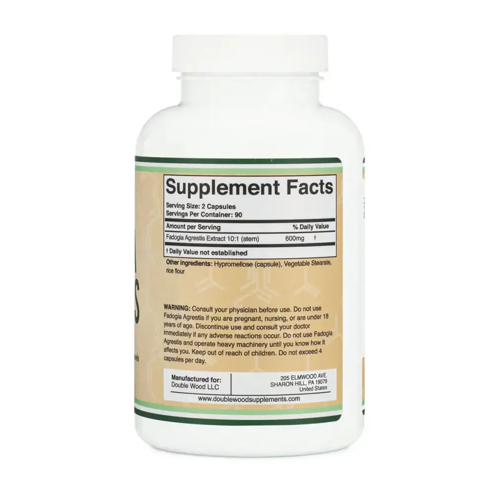 Fadogia Agrestis 600mg – Natural Testosterone & Performance Support (180 Capsules) - Dietary Supplement