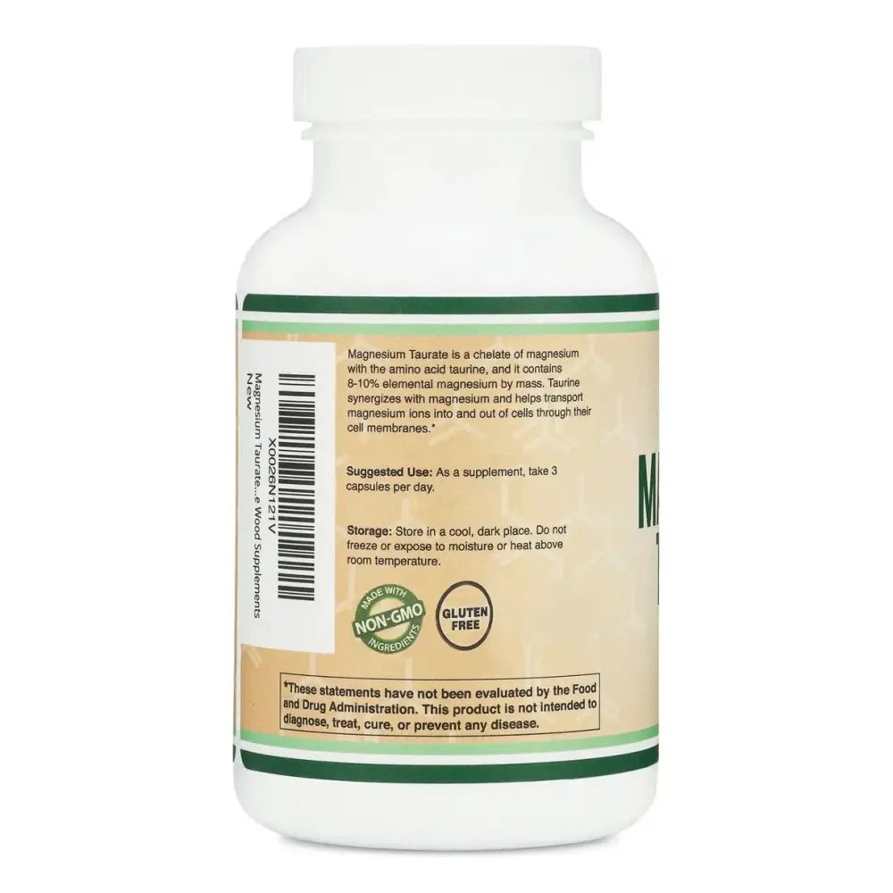 Magnesium Taurate – Supports Cardiovascular & Overall Health (120 Capsules) - Dietary Supplement