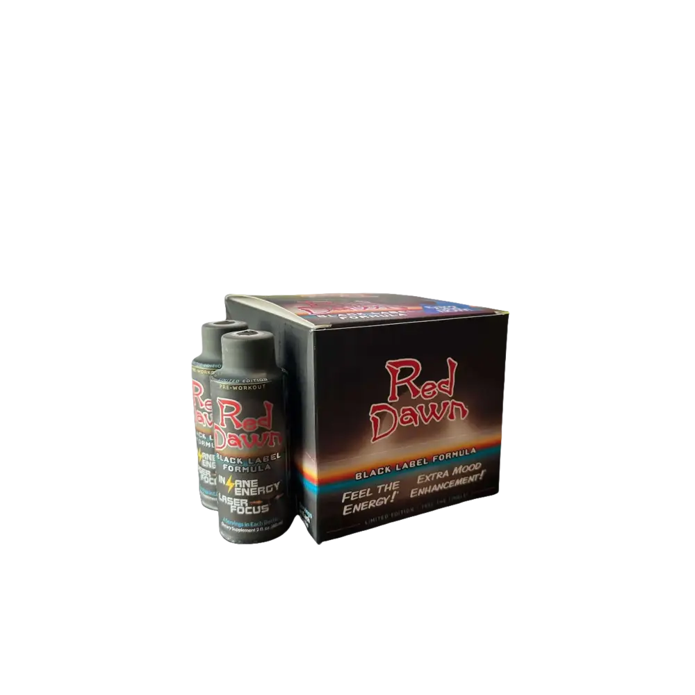 Red Dawn Black Label Formula 2oz 4 Serving Per Bottle Shot Full Box - Dietary Supplement