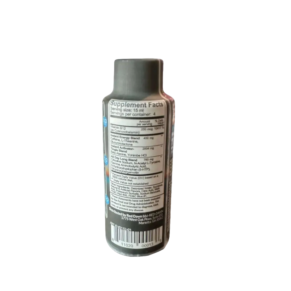 Red Dawn Black Label Formula 2oz 4 Serving Per Bottle Shot Full Box - Dietary Supplement