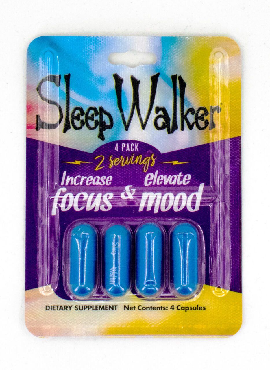 Sleep Walker Focus & Mood Support Capsules – 48 Count (12 Packs of 4)