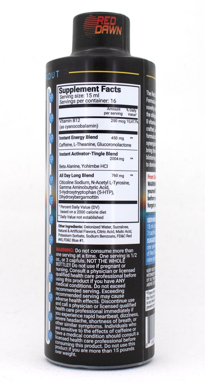 Red Dawn Black Label Liquid Energy Formula – 8 fl oz (16 Servings) 1 Bottle
