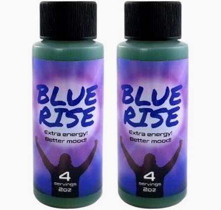 Blue Rise Extra Energy Drink Shot 2 oz – Better Mood Liquid Supplement (2 Bottles)