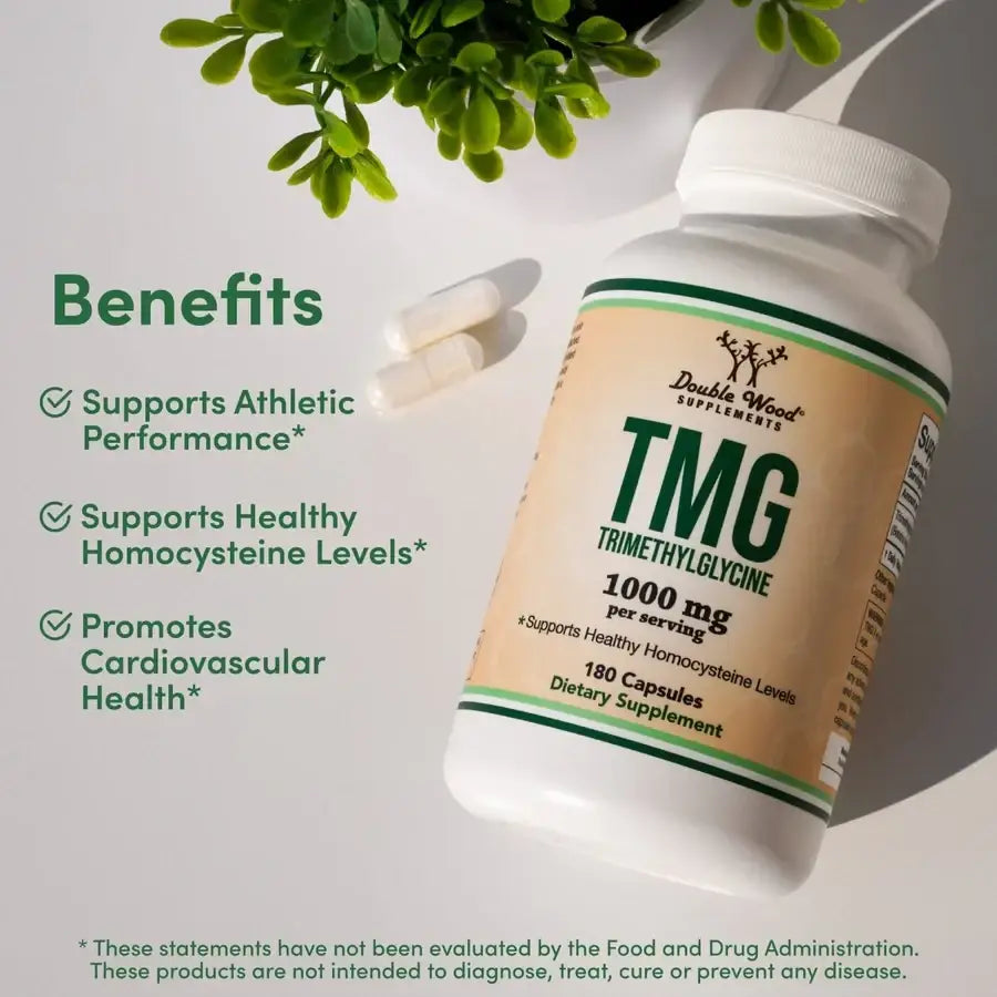 Trimethylglycine (TMG) 1000mg – Supports Cardiovascular & Athletic Performance (120 Capsules) - Dietary Supplement
