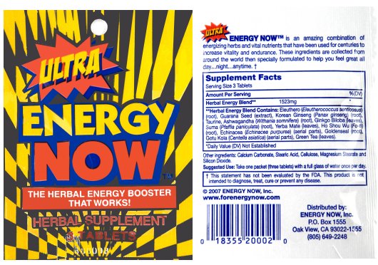 Ultra Energy Now, Herbal Supplements (24 Packs x 3 Tablets Each)